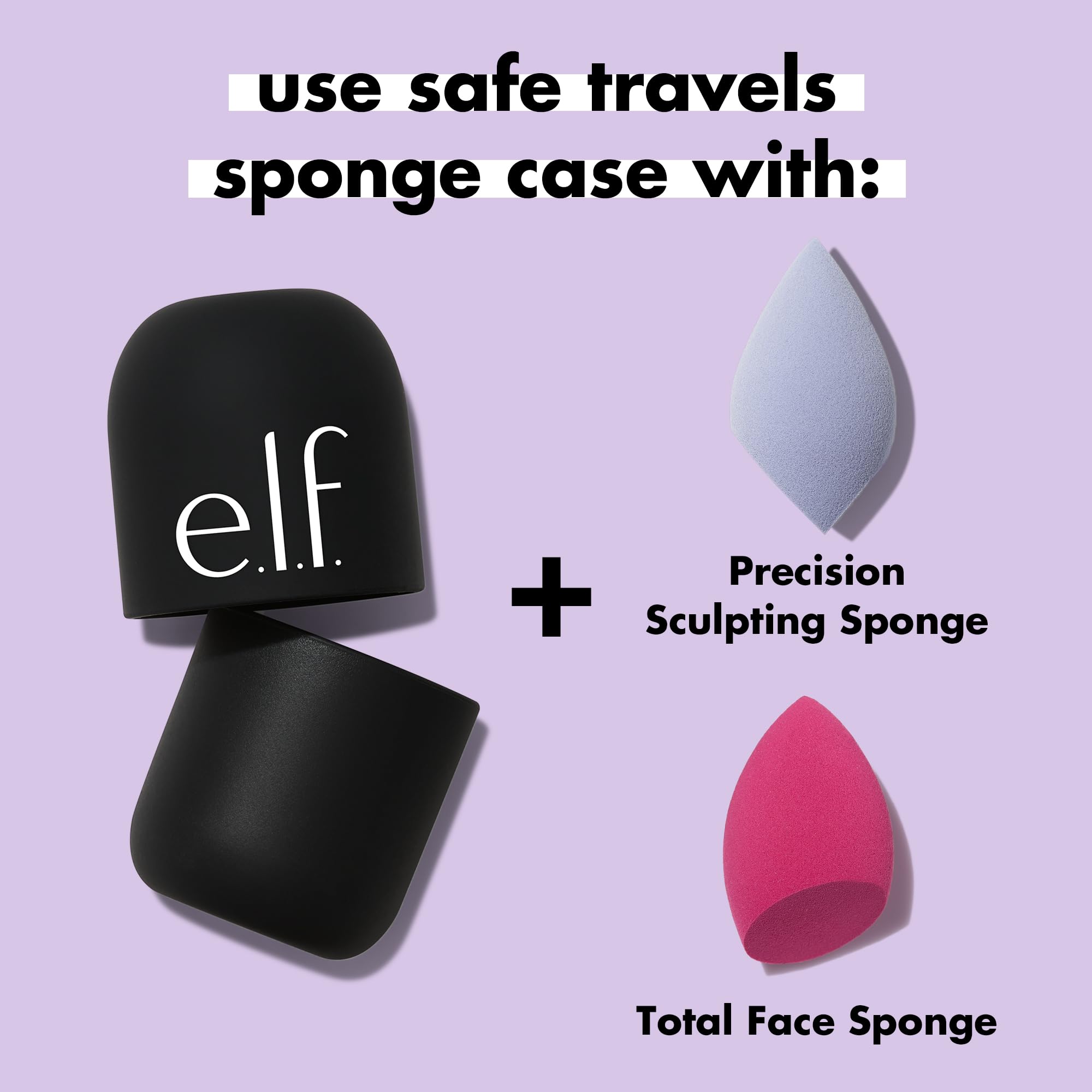 e.l.f. Safe Travels Sponge Case, On-The-Go, Breathable Beauty Sponge Protection From Dirt & Grimes, Durable Silicon Holder, Vegan & Cruelty-Free