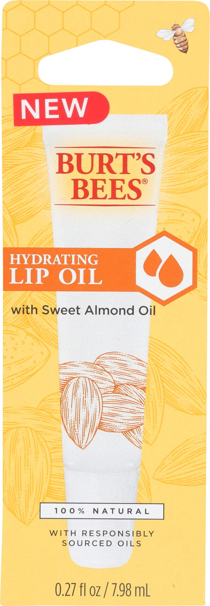 Burt's Bees Hydrating Lip Oil With Sweet Almond Oil By Burts Bees for Unisex - 0.27 Oz Lip Oil, 0.27 Oz