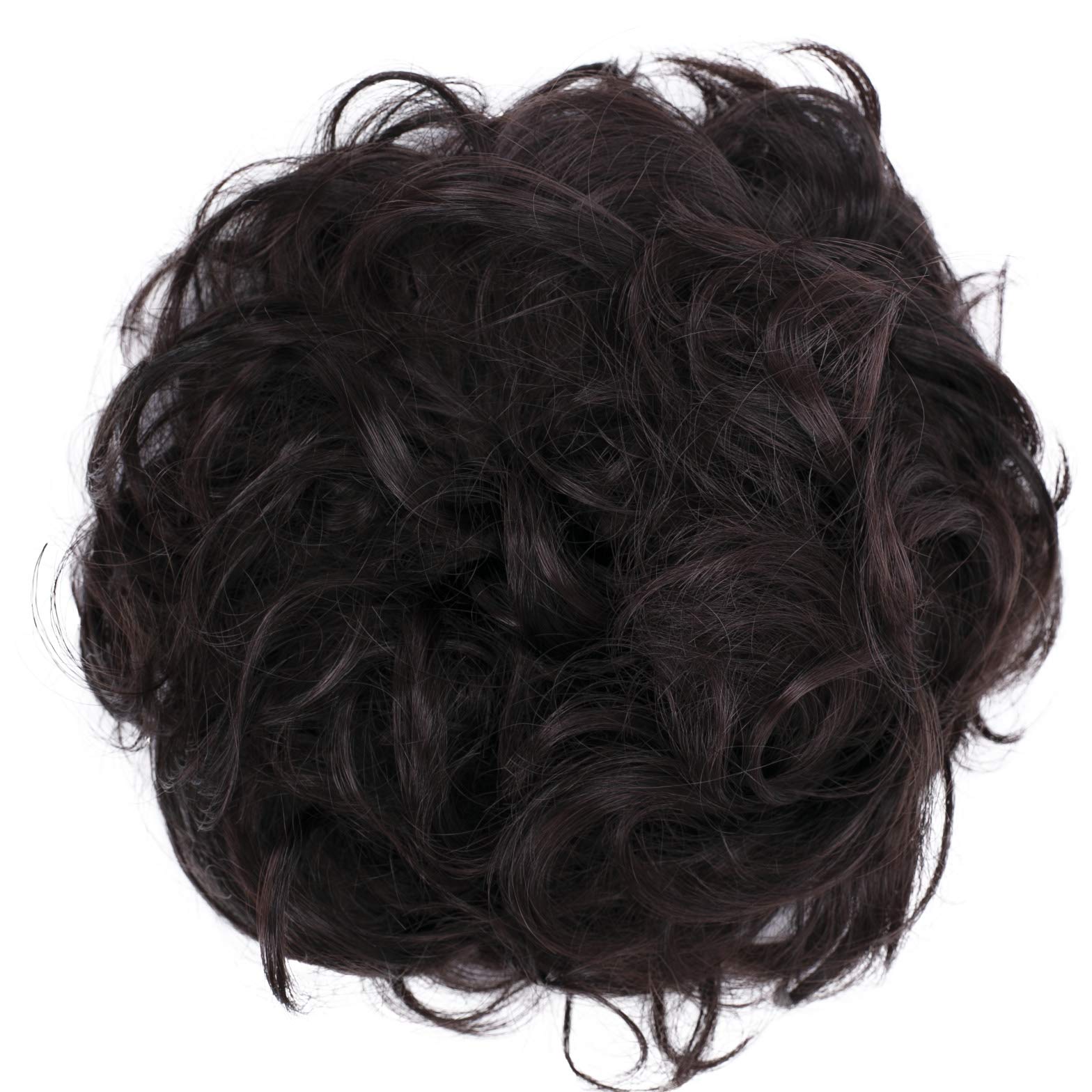 Black red brown mix G17E_1T32A : PRETTYSHOP Hairpiece Hair Rubber Scrunchie Scrunchy Updos, VOLUMINOUS, Curly or Messy Bun, Different Colors Available G17E