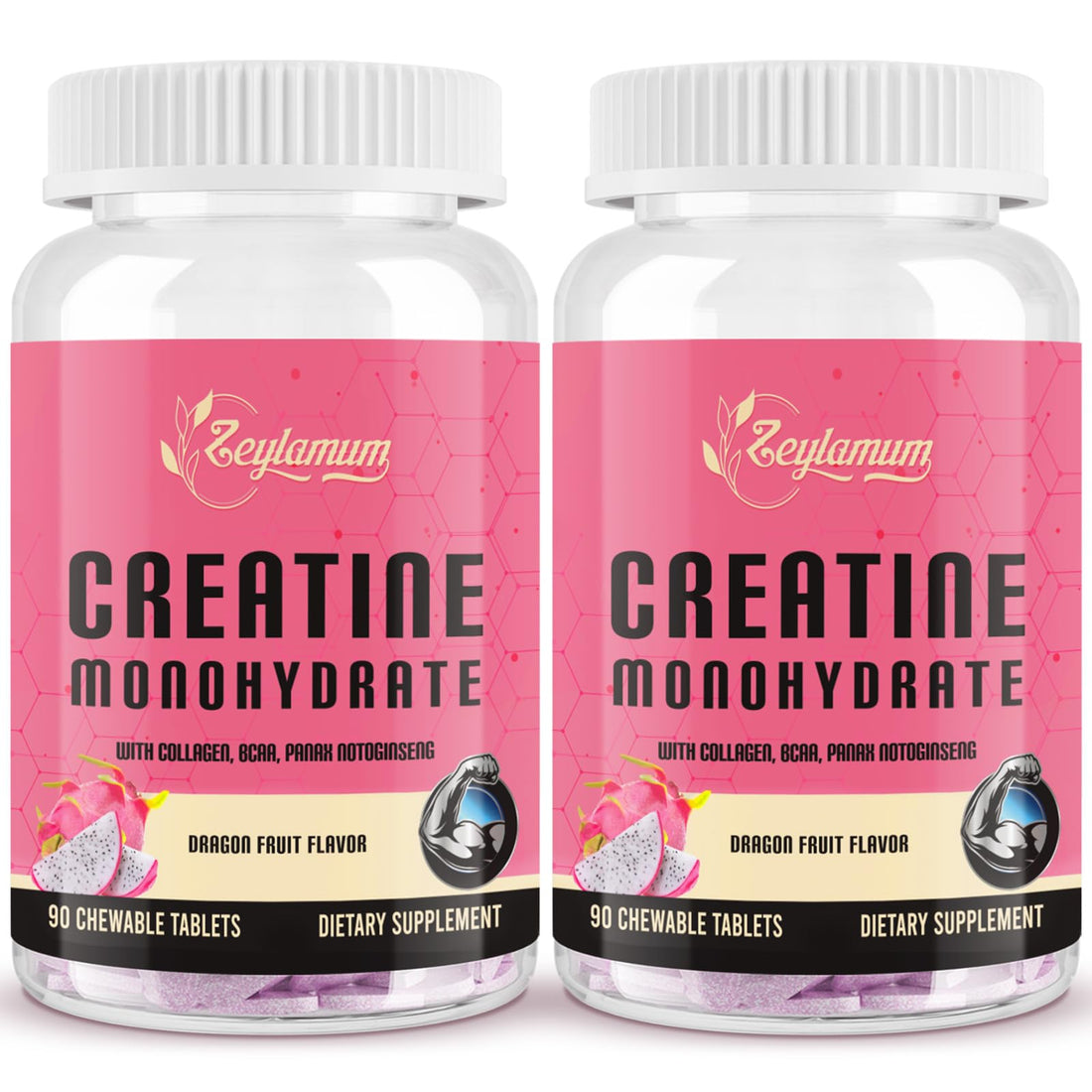 Zeylamum Creatine Monohydrate for Women, Creatine Supplement, with Hydrolyzed Collagen, BCAA, Non-GMO, Sugar Free, 60 Servings