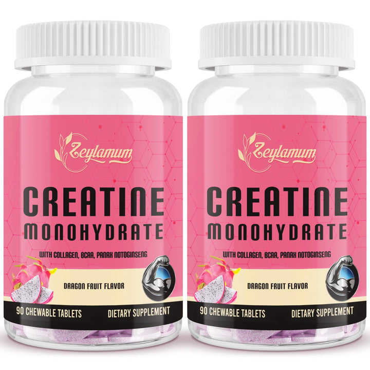 Zeylamum Creatine Monohydrate for Women, Creatine Supplement, with Hydrolyzed Collagen, BCAA, Non-GMO, Sugar Free, 60 Servings