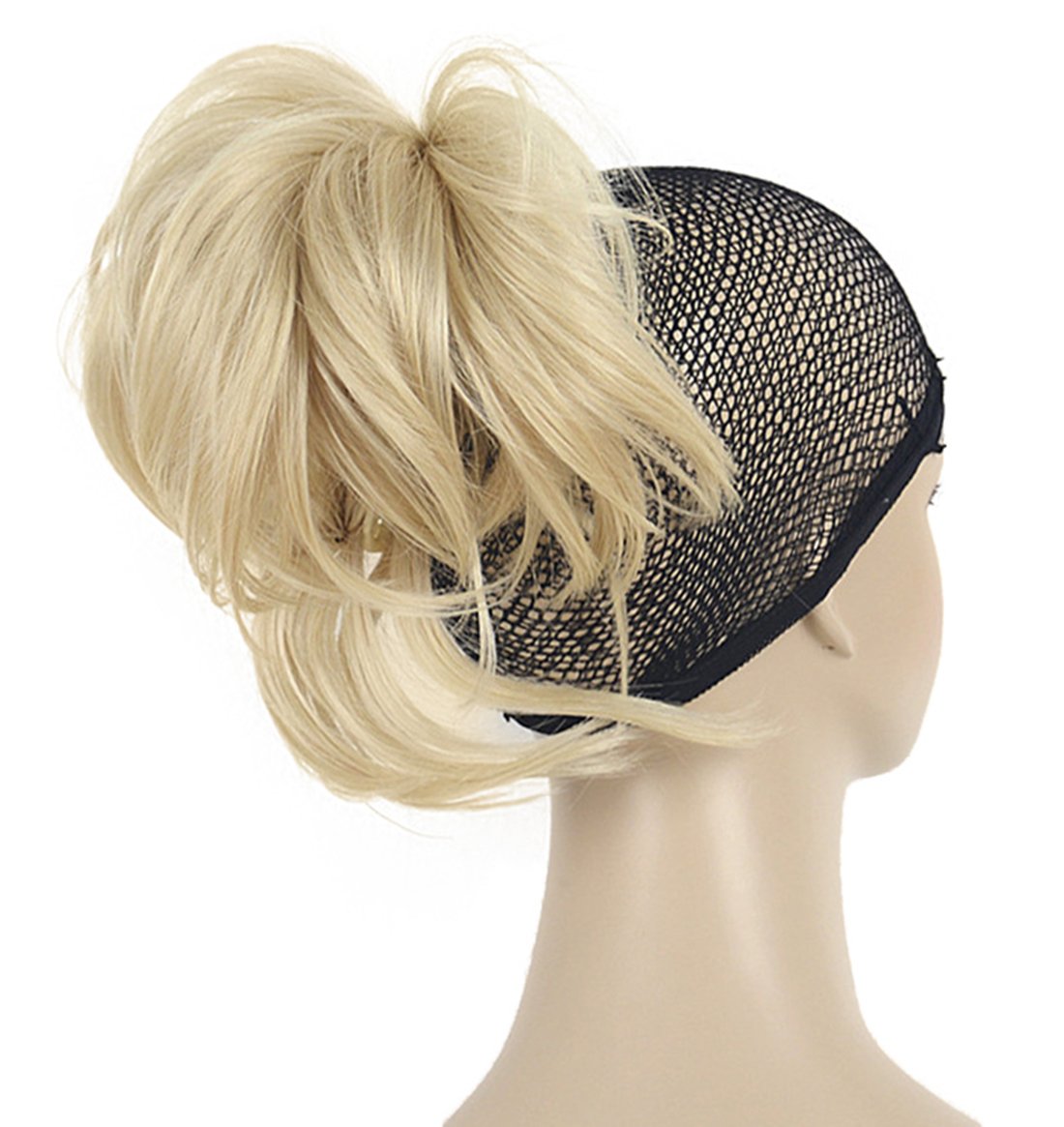#26 Bright Golden Blonde : Lydell Adjustable Messy Style Ponytail Hair Extension Synthetic Hair-Piece with Jaw Claw (#26 Bright Golden Blonde)