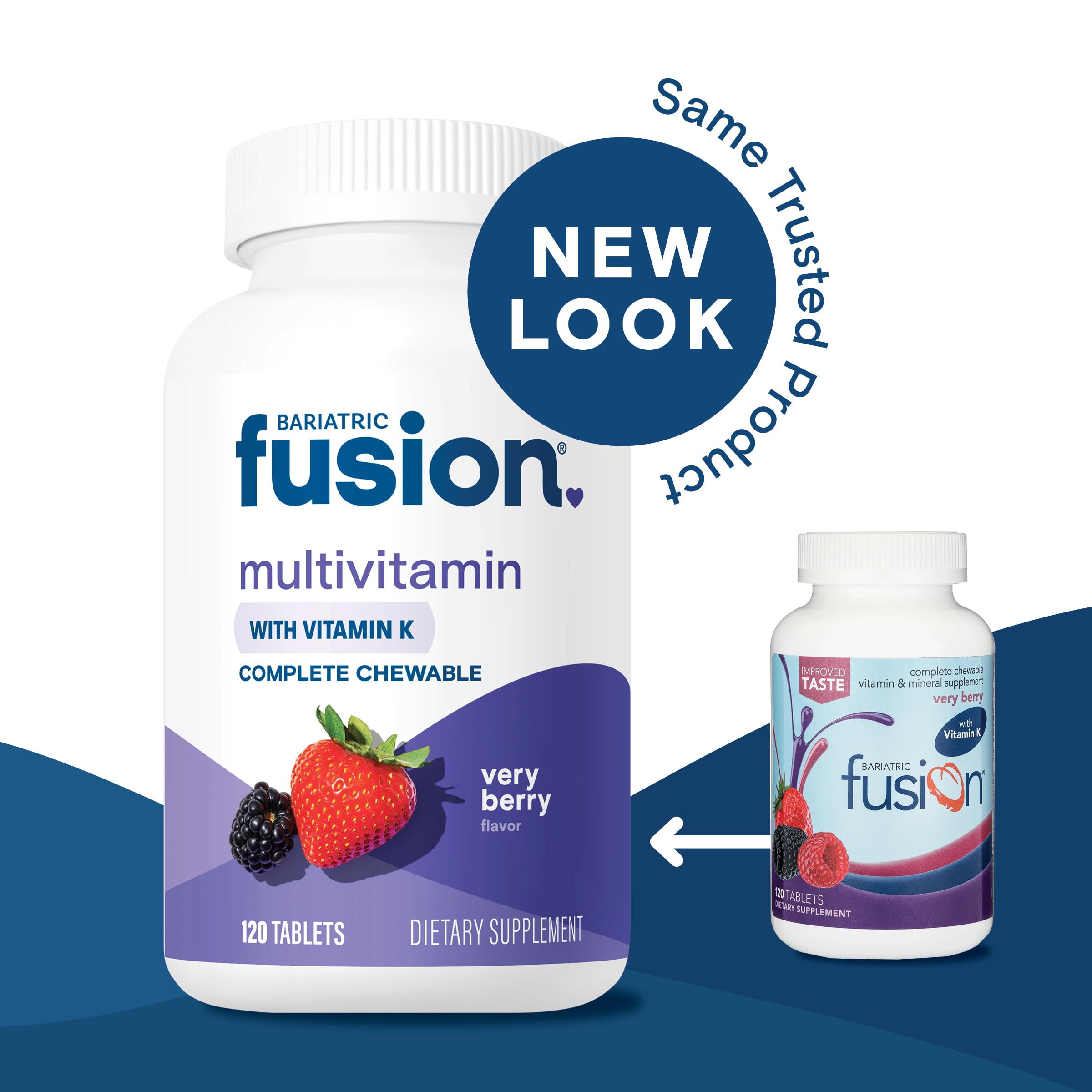Bariatric Fusion Very Berry Complete Chewable Bariatric Multivitamin with Iron and Vitamin K for Bariatric Surgery Patients Including Gastric Bypass and Sleeve Gastrectomy - 120 Tablets