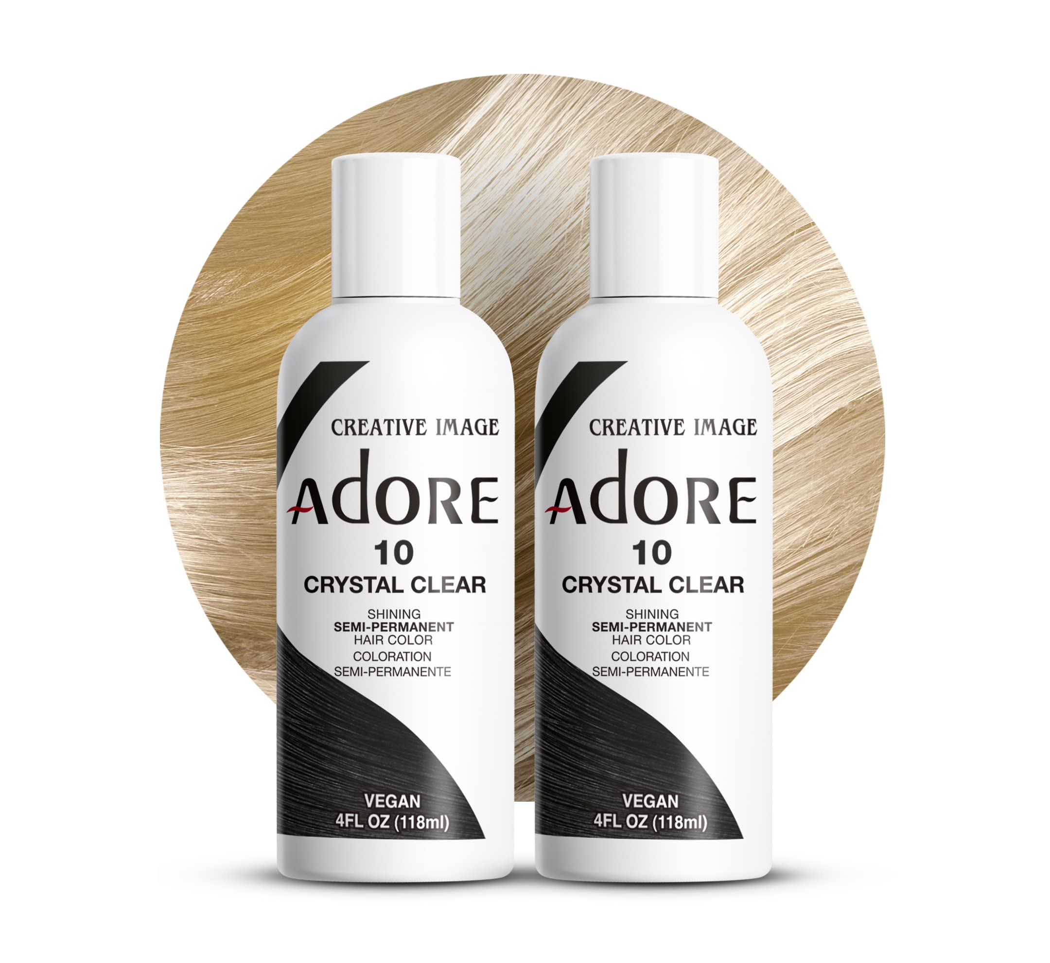Adore Semi-Permanent Haircolor #010 Crystal Clear 4 Ounce (118ml) (2 Pack)