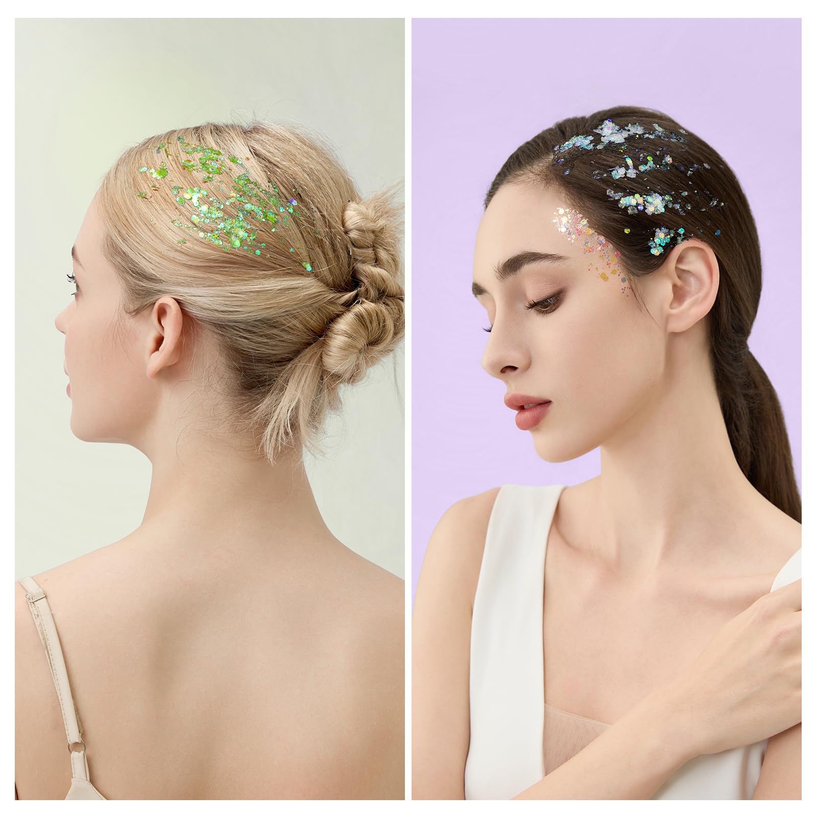 Teenitor Face Glitter, Body Glitter Gel Set, 9 Colors Makeup Gel Glitter for Face and Body, Hair Glitter for Festival Party Cheer