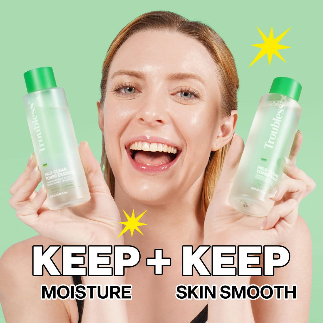 Troubless Mild Clear Toner Essence - Tea Tree Facial Toner for All Skin Types | Hydrating Skin Toner, Daily Skin Care (6.76 fl oz)