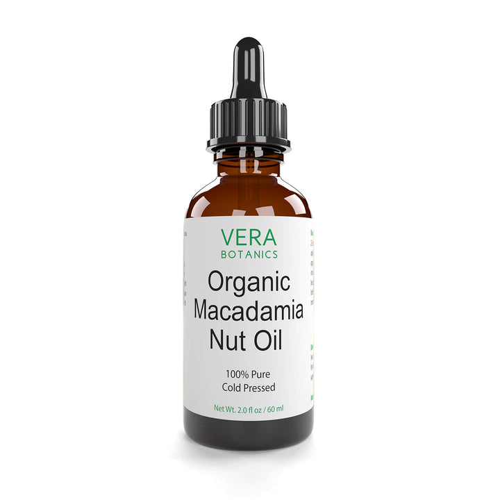 Vera Botanics ORGANIC MACADAMIA NUT OIL 100% Pure & Natural, Unrefined, Cold-Pressed For Face, Dry Skin, Nails, Lips, Body & Hair - Reduce Hair Breakage, Even Out Skin Tone, Therapeutic Massage