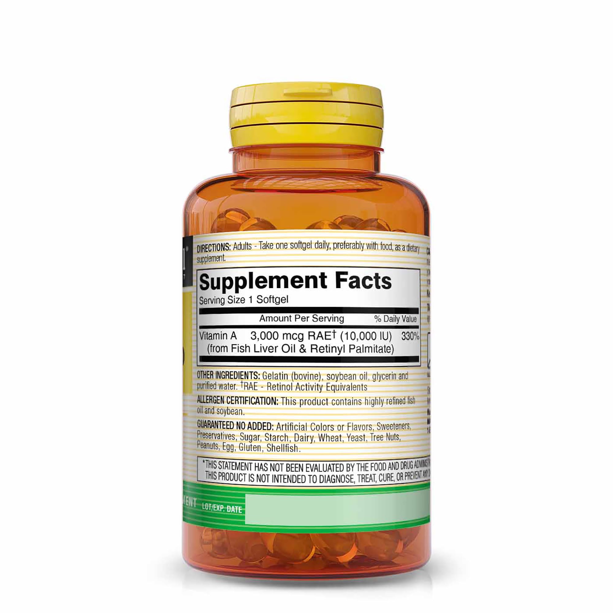 MASON NATURAL Vitamin A 3,000 mcg (10,000 IU) from Fish Liver Oil, Supports Vision & Immune Health, 100 Softgels, Pack of 3