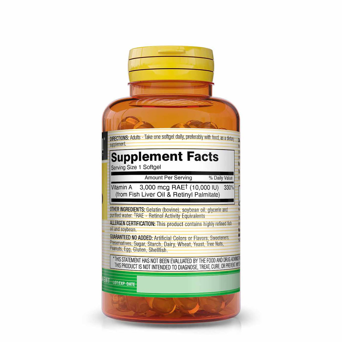 MASON NATURAL Vitamin A 3,000 mcg (10,000 IU) from Fish Liver Oil, Supports Vision & Immune Health, 100 Softgels, Pack of 3