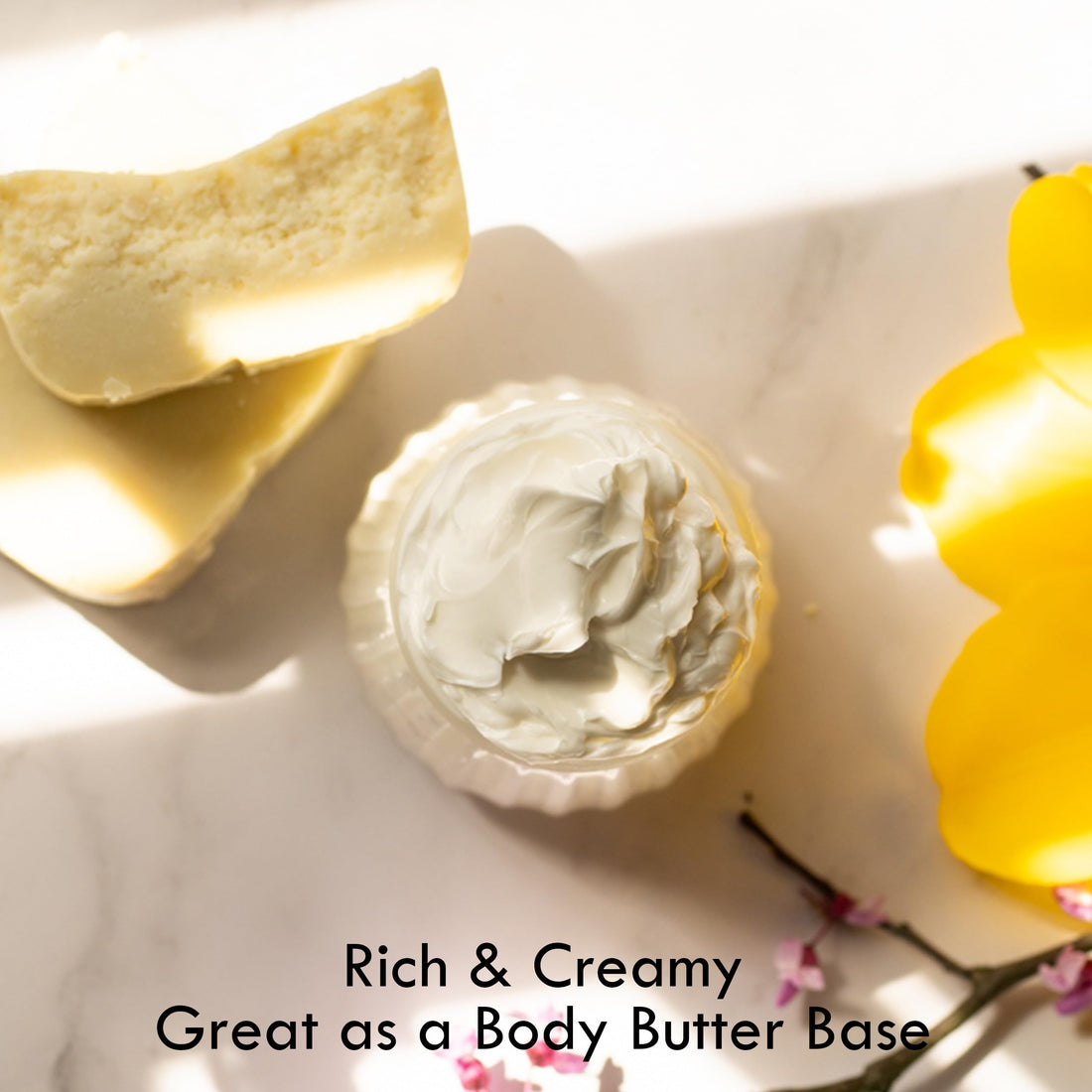 Refined Shea Butter Unscented - 100% Pure African Shea Butter for Hair & Dry Skin - Use for Soap Base, Face & Body Moisturizer, for DIY Whipped Body Butter & Lip Balm 8 oz Bar