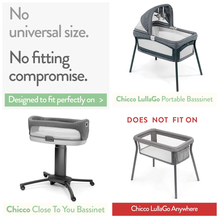 Bassinet Fitted Sheets Compatible with Chicco Lullago Bassinet and Chicco Close to You 3-in-1 Bedside Sleeper – Snuggly Soft Jersey Cotton – Fits Perfectly on 19 x 32 Mattress Pad – Grey – 2 Pack