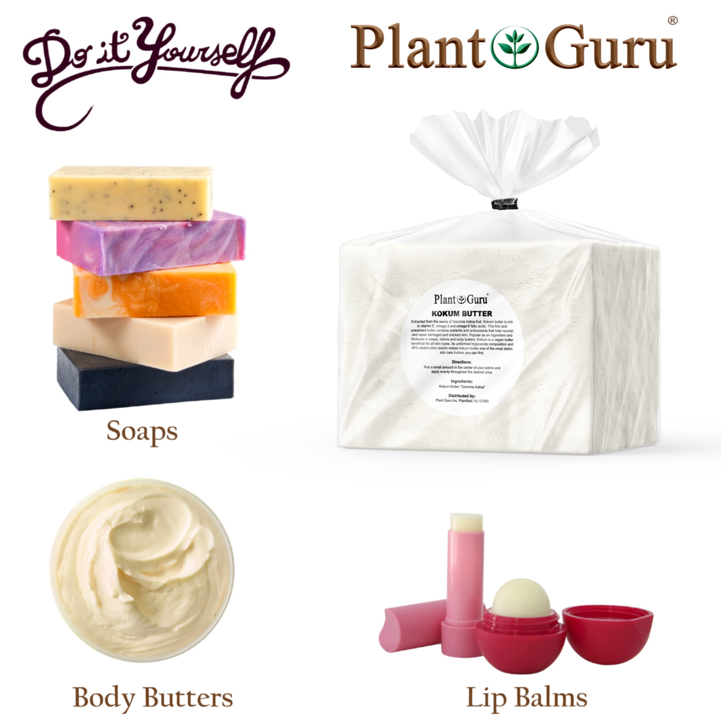 Raw Kokum Butter 10 lbs. Bulk Wholesale 100% Pure Natural - Great for Skin, Body and Hair Moisturizer, DIY Creams, Balms, Lotions and Soap Making.