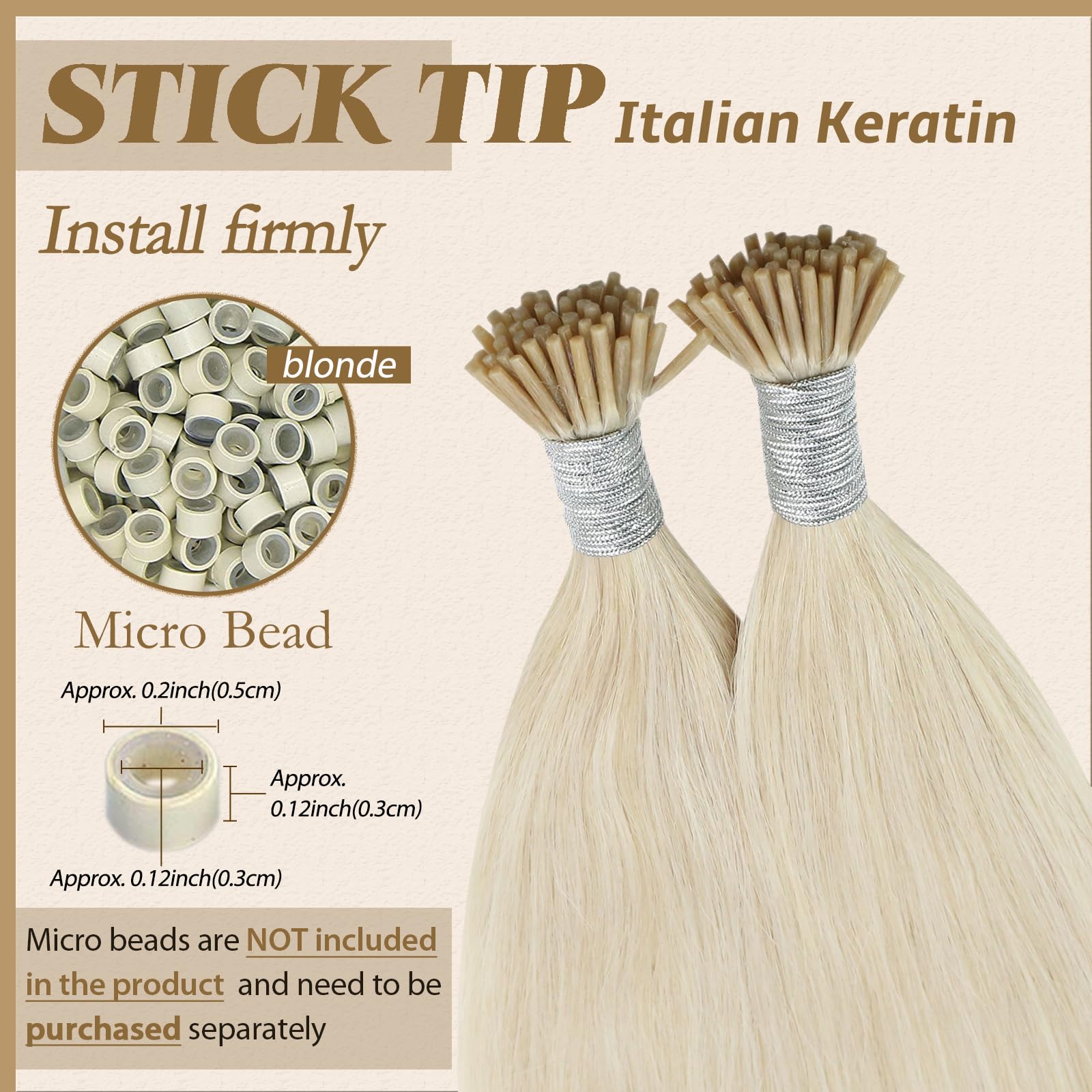 20, 60: Youngsee 20Inch I-tip Remy Human Hair Extensions Pre Bonded #60 White Blonde Fusion Extensions Human Hair 1g/Strand 50g/pack