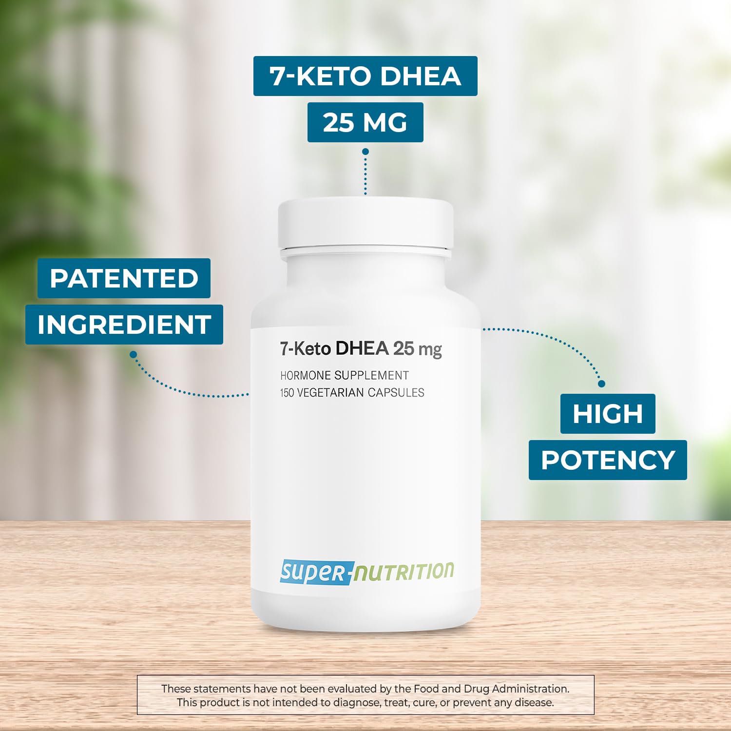 Supersmart - 7-Keto DHEA Supplement 25 mg - Natural DHEA Metabolite | Non-GMO & Gluten Free - 150 Vegetarian Capsules