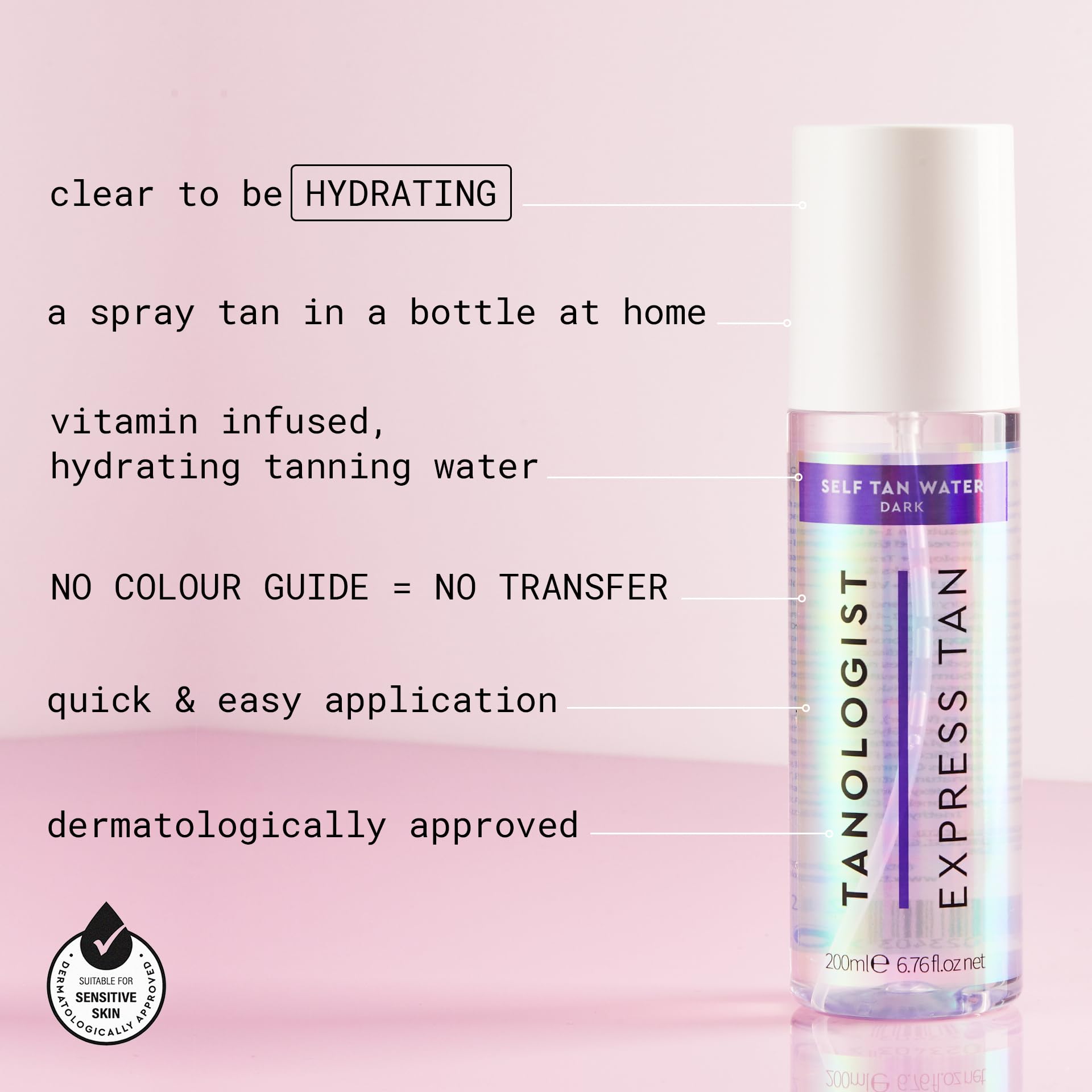 Tanologist Water Dark Sunless Tanning Treatments - 6.76 fl oz - Vegan, Organic, Cruelty-Free!