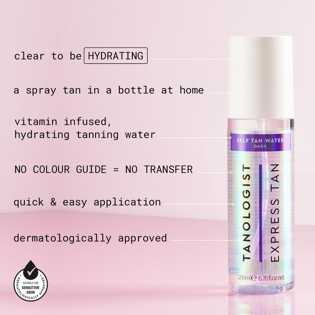 Tanologist Water Dark Sunless Tanning Treatments - 6.76 fl oz - Vegan, Organic, Cruelty-Free!