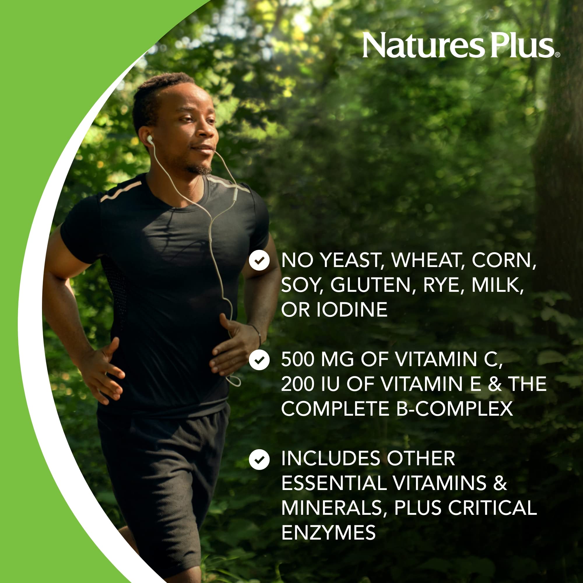 Natures Plus Nutri-Genic Multivitamin - 180 Vegetarian Tablets - Hypo-Allergenic Natural Multivitamin & Mineral Supplement for Sensitive People - Allergen-Free, Gluten-Free - 90 Servings