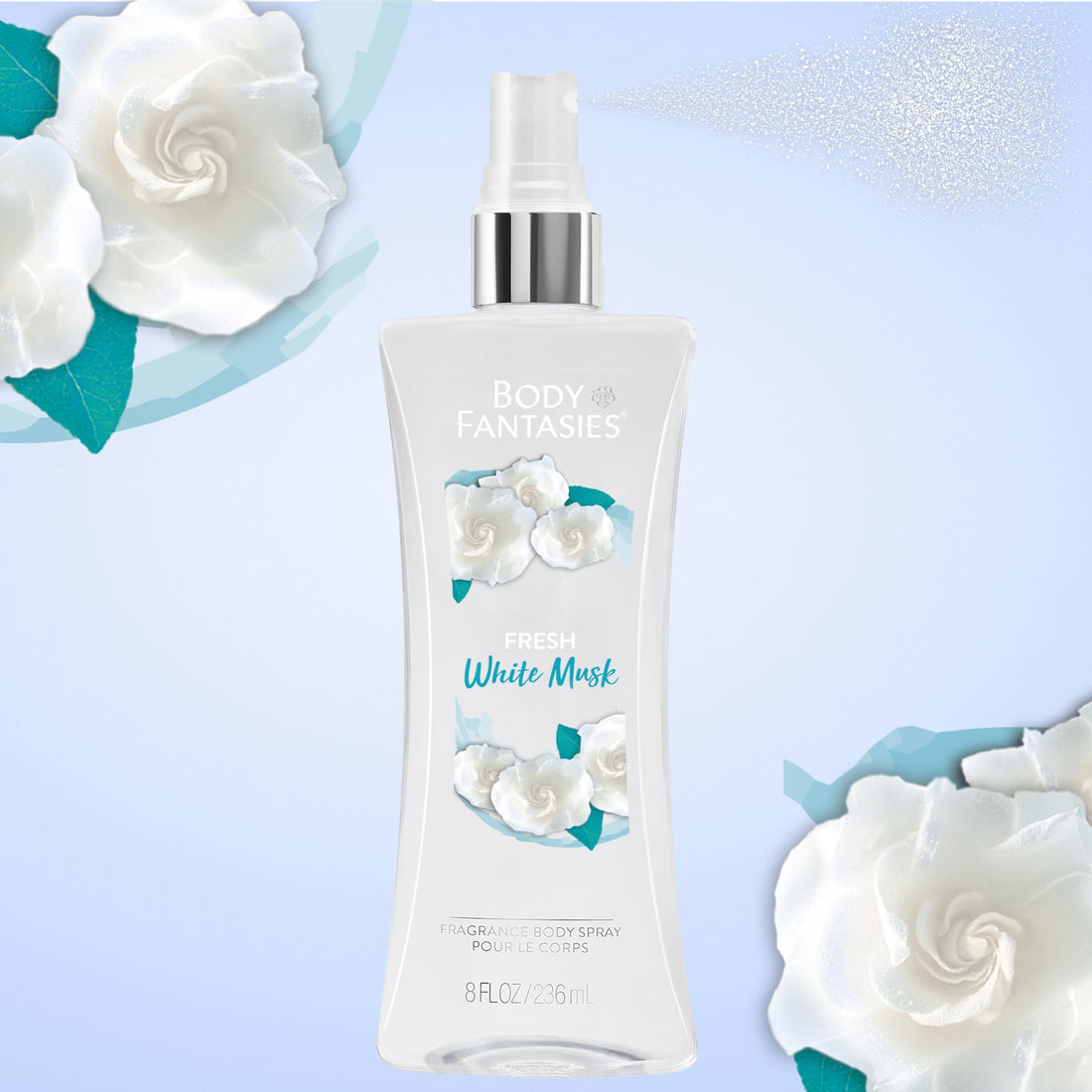 Body Fantasies Fresh White Musk Fantasy Fragrance Body Spray for Women 8 Ounce