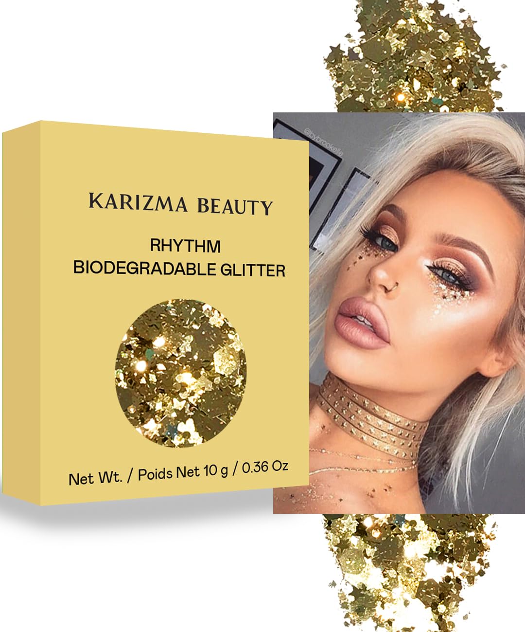 Rhythm Biodegradable Chunky Glitter // Karizma Beauty Gold Bio Glitter Eco Glitter Face Glitter Festival Chunky 10g