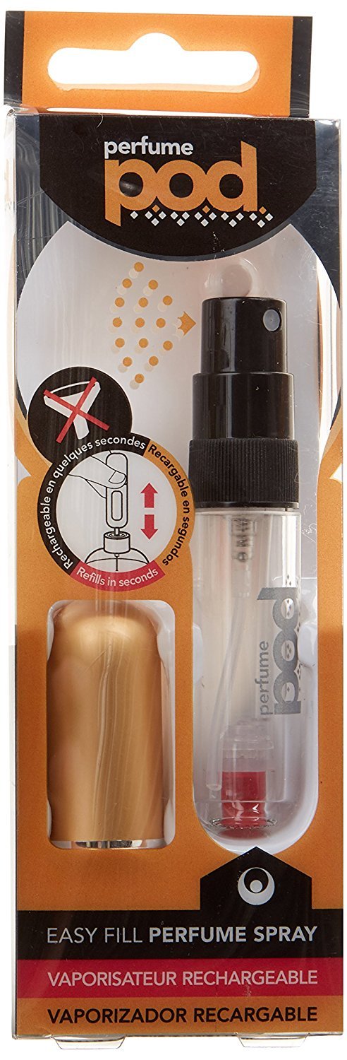 Perfume Pod Refillable Sprayer Unisex, Gold, 0.2 oz.