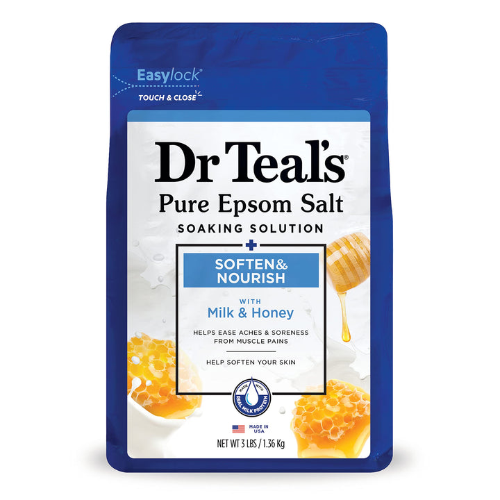 Dr. Teal's Epsom Salt Soaking Solution Soften & Nourish with Milk and Honey 48oz