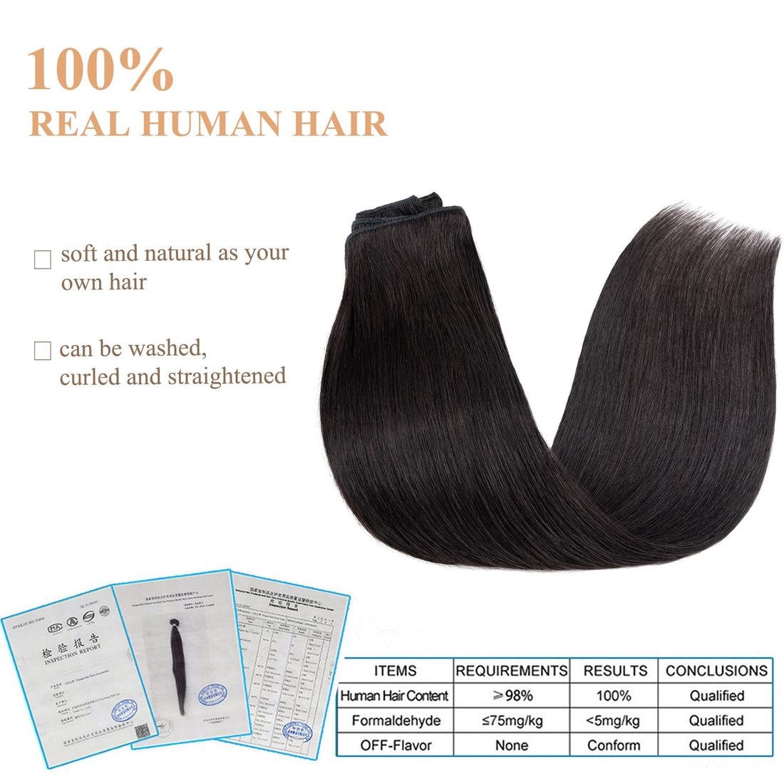 Clip in 100% Remy Human Hair Extensions 8-24 Grade 7A Quality Full Head 8pcs 18clips Long Soft Silky Straight for Women Fashion 10 / 10 inch 70g, #1B Natural Black
