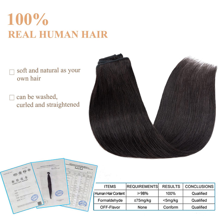 Clip in 100% Remy Human Hair Extensions 8-24 Grade 7A Quality Full Head 8pcs 18clips Long Soft Silky Straight for Women Fashion 10 / 10 inch 70g, #1B Natural Black