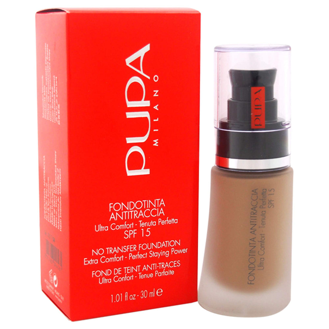 No Transfer Foundation SPF 15-04 Deep Beige - All Skin Types by Pupa Milano for Women - 1.01 oz Foundation