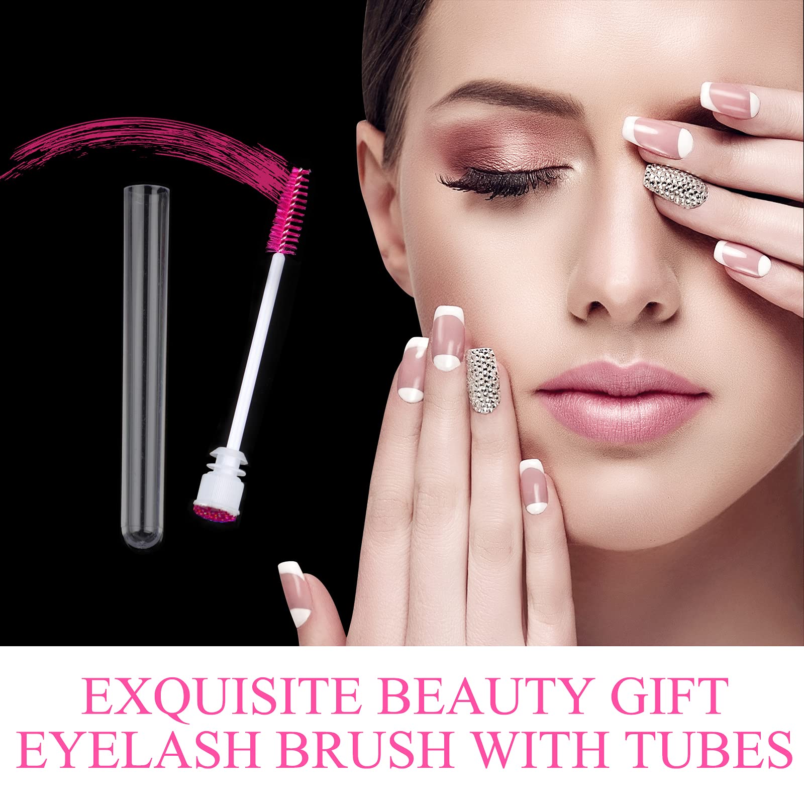 Dming 20pcs Lash brush tube Mascara spoolie Lash tubes Mascara wand tube Makeup diamond brushscale d pink