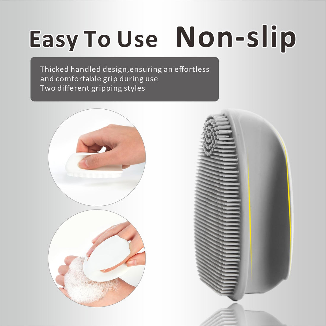 HieerBus Silicone Facial Cleansing Brush Exfoliating Massager, Blackhead Removal, Pore Cleansing, Ideal for Women Men All Skin Types, Skin Care, 2 Pieces (Grey + White)