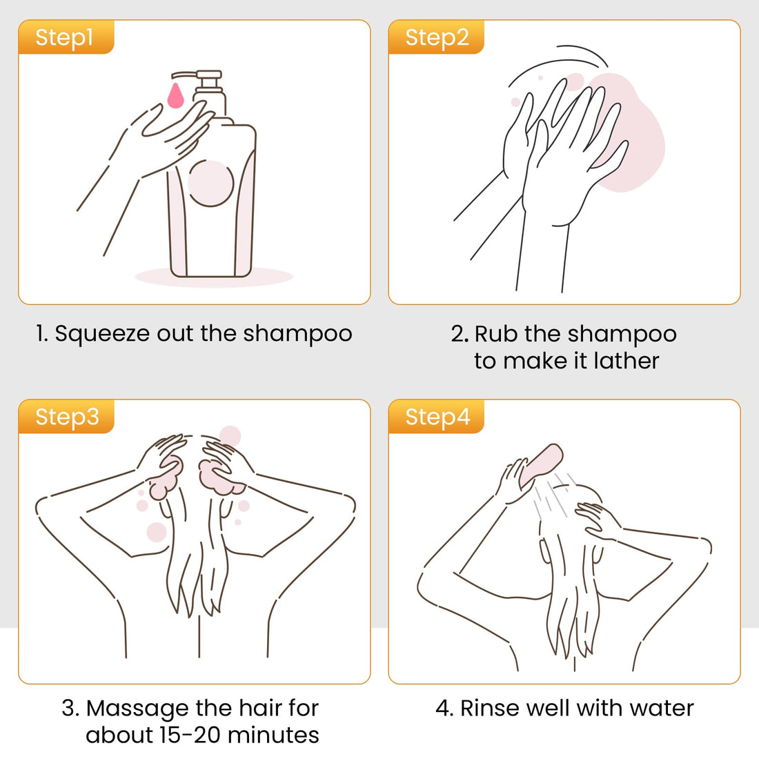 KAISASA 3 in 1 Hair Dye Shampoo, Natural Gray Hair Coverage, Herbal Ingredient, 500ml (Chestnut Brown) for Women and Men