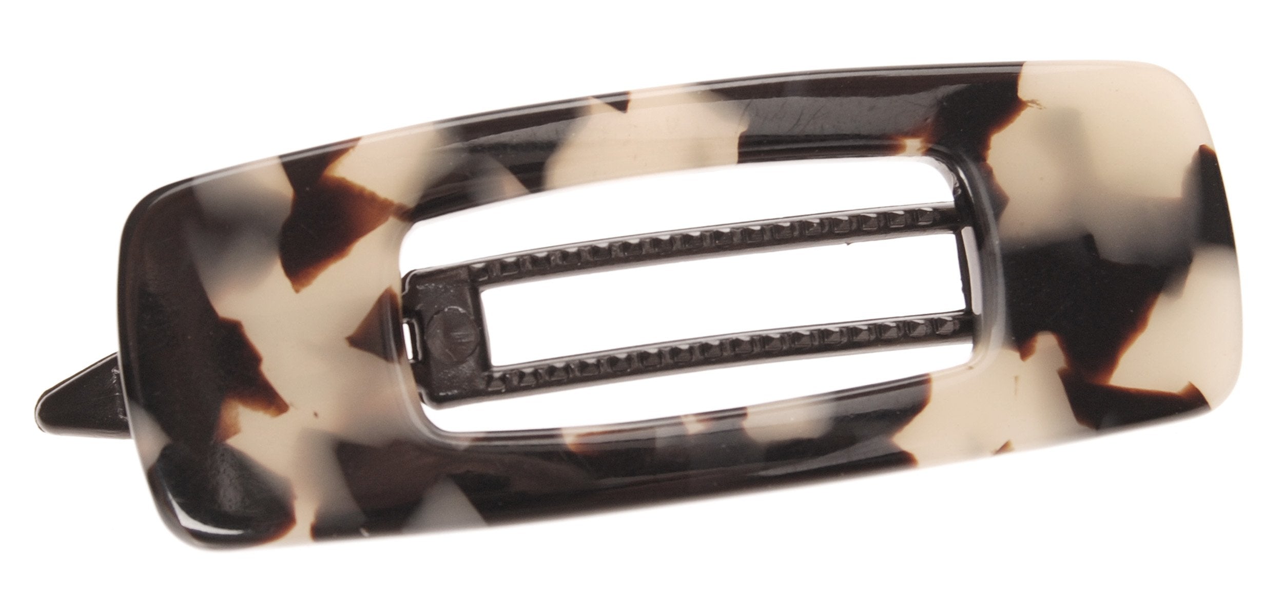 Ivory Tokyo : France Luxe Mini Cutout Rectangle on Plastic Tige Boule Barrette - Ivory Tokyo