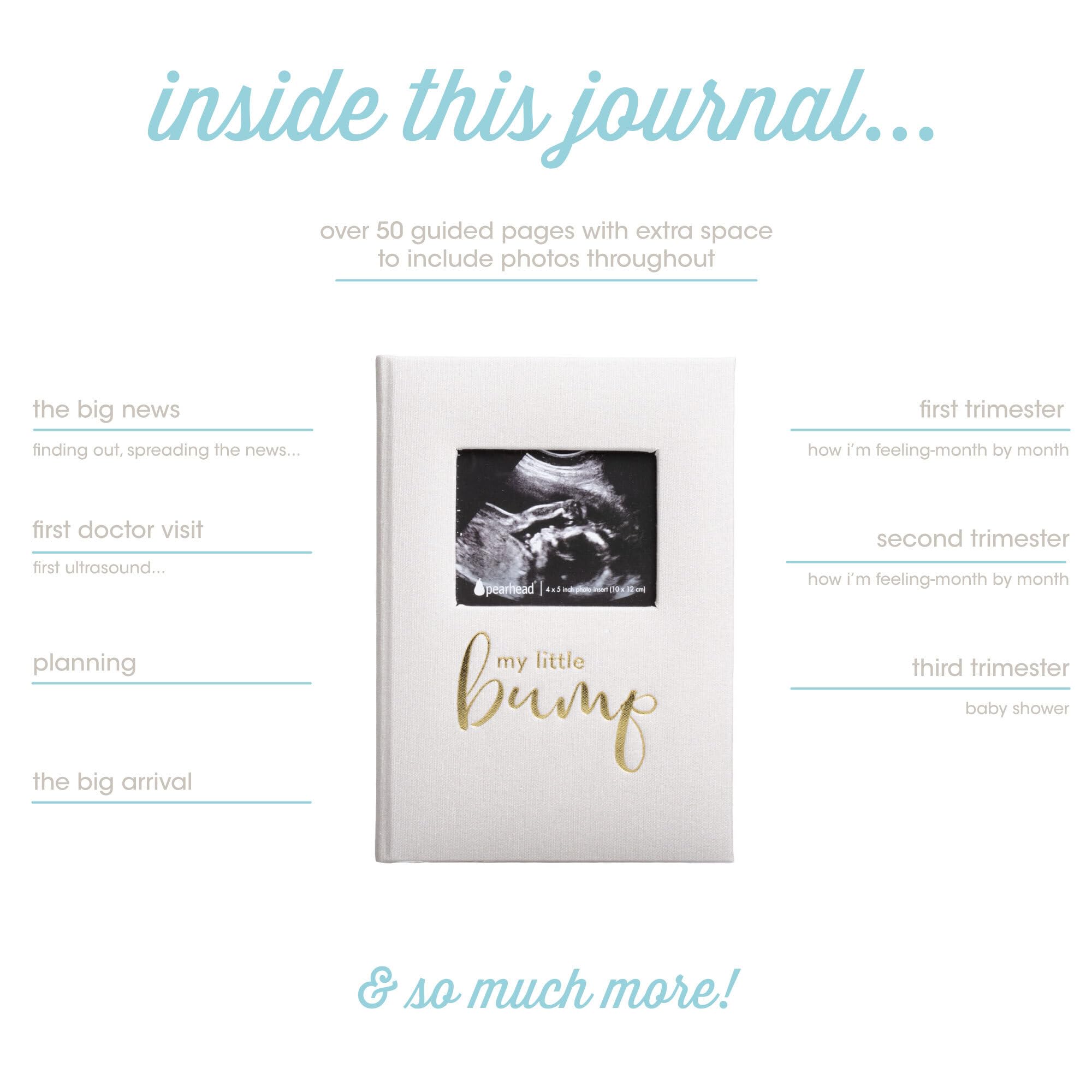 Pearhead Pregnancy Journal, Guided Pregnancy Keepsake Prompted Journal, Gender-Neutral Baby Accessory for New and Expecting Moms, Ivory 6.5x9.2x0.6 Inch (Pack of 1)