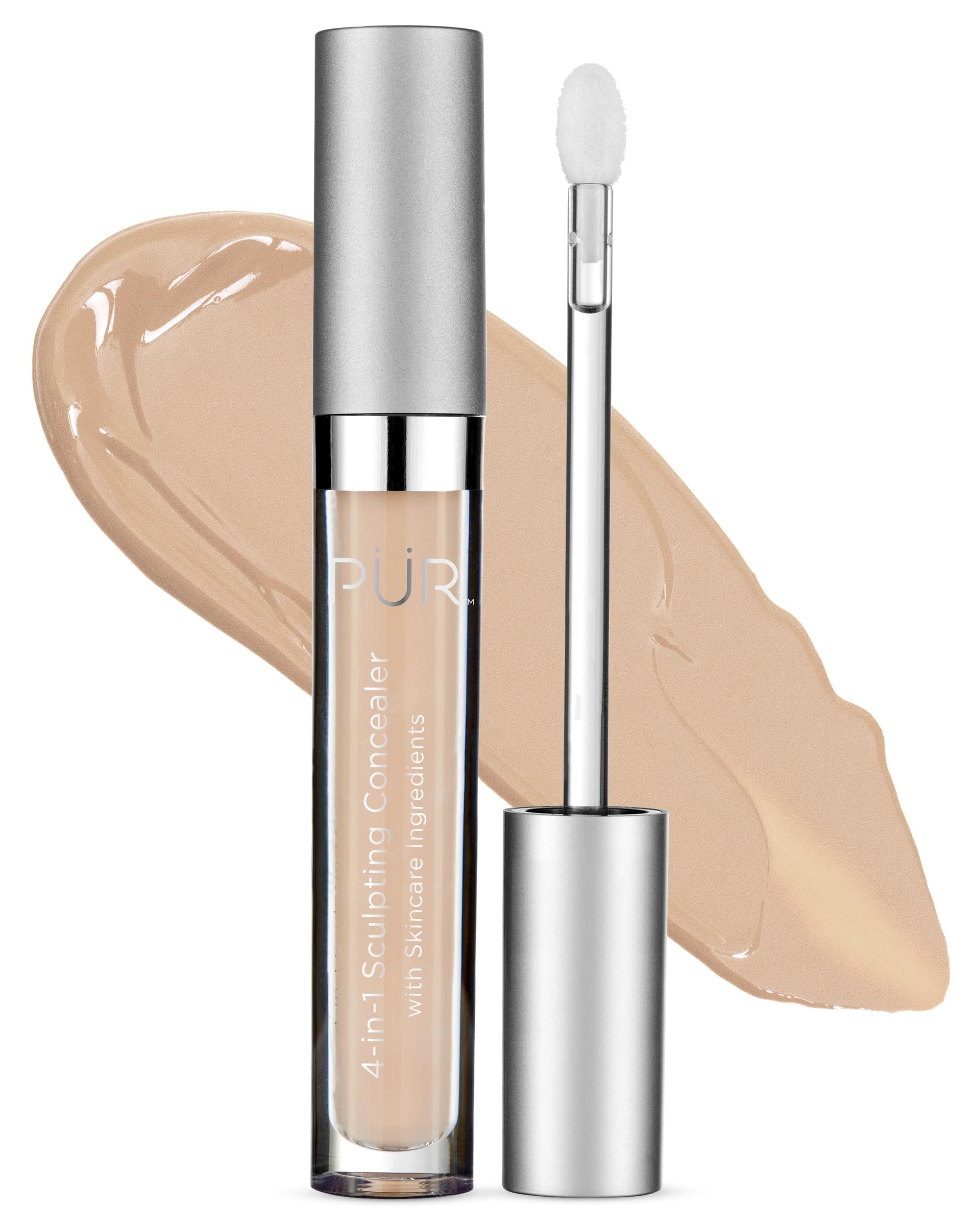 PÜR Beauty 4-in-1 Sculpting Concealer, Moisturizing Formula, Covers Imperfections, Lightweight medium to full coverage, Revitalizes Complexion, Cruelty-Free, Gluten Free- MN3, 1 Count (Pack of 1)