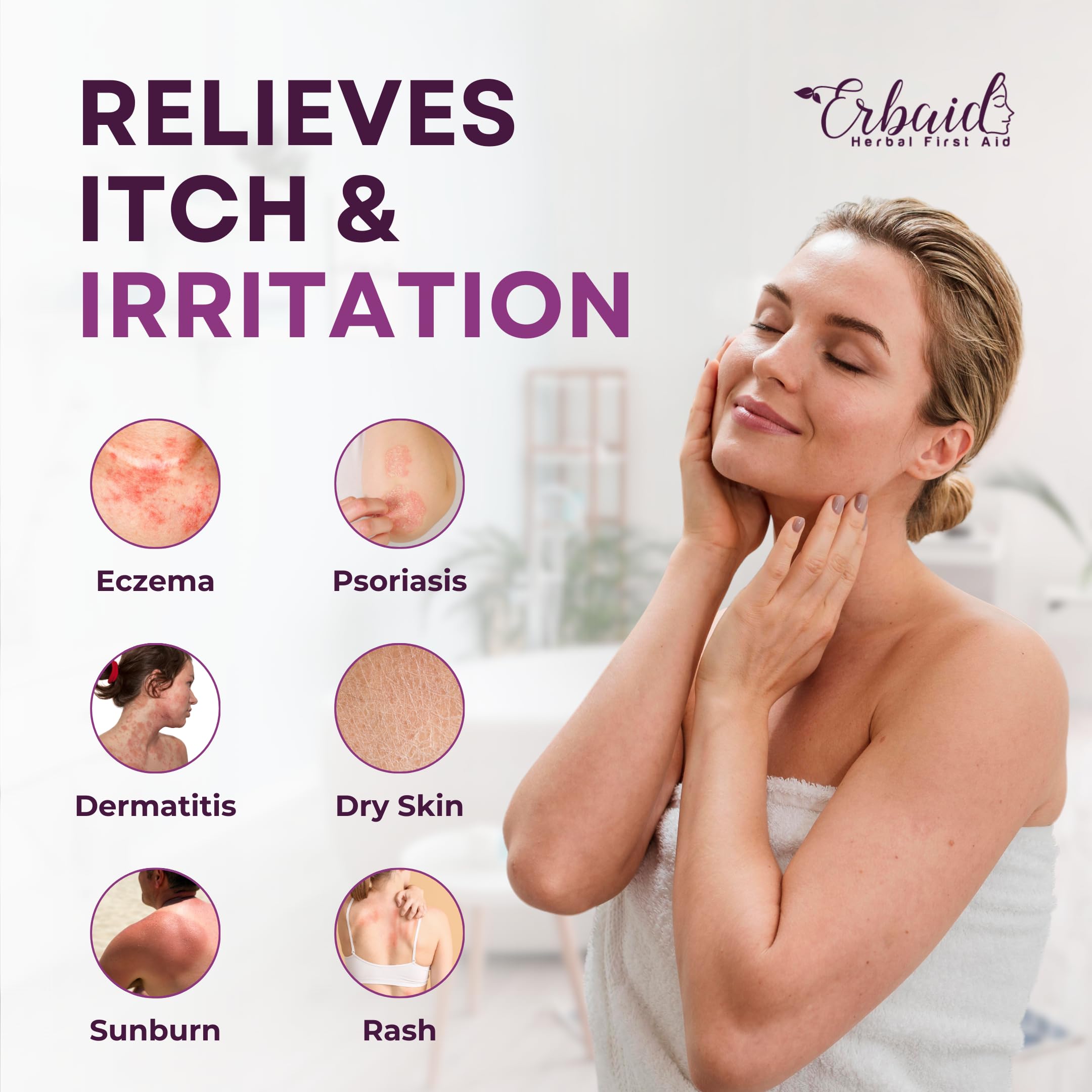 Eczema Soap Bar for Face and Body – All Natural Dermatitis, Psoriasis Treatment for Dry Itchy Sensitive Skin Relief – Gentle Detoxifying, Healing, Anti-Itch, Oatmeal Goat Milk Wash for Kids, & Adults