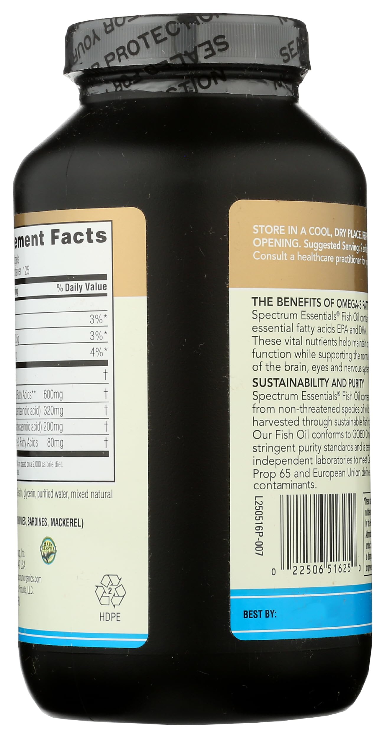 Spectrum Essentials Softgels, Fish Oil Omega-3, 1000 mg, 250 Count