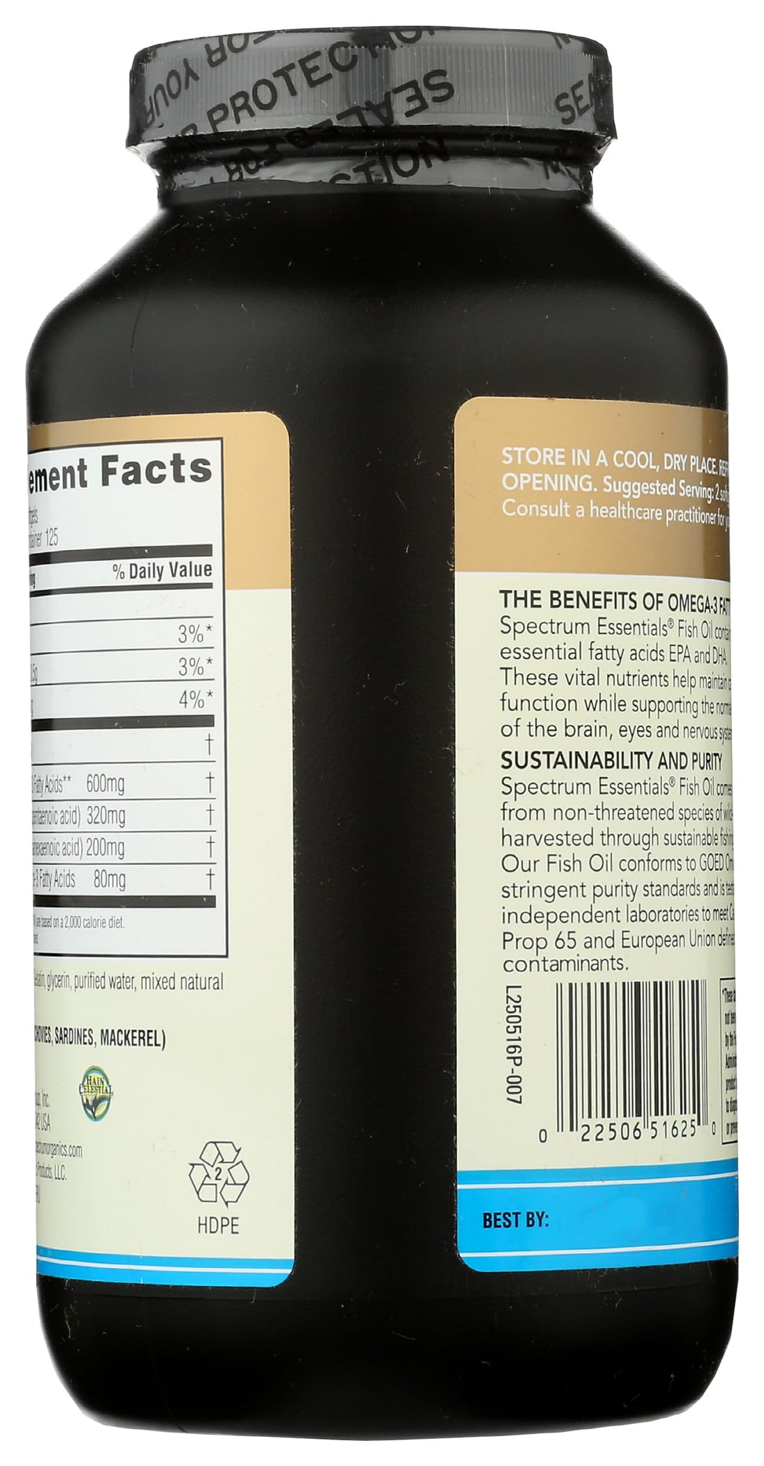 Spectrum Essentials Softgels, Fish Oil Omega-3, 1000 mg, 250 Count