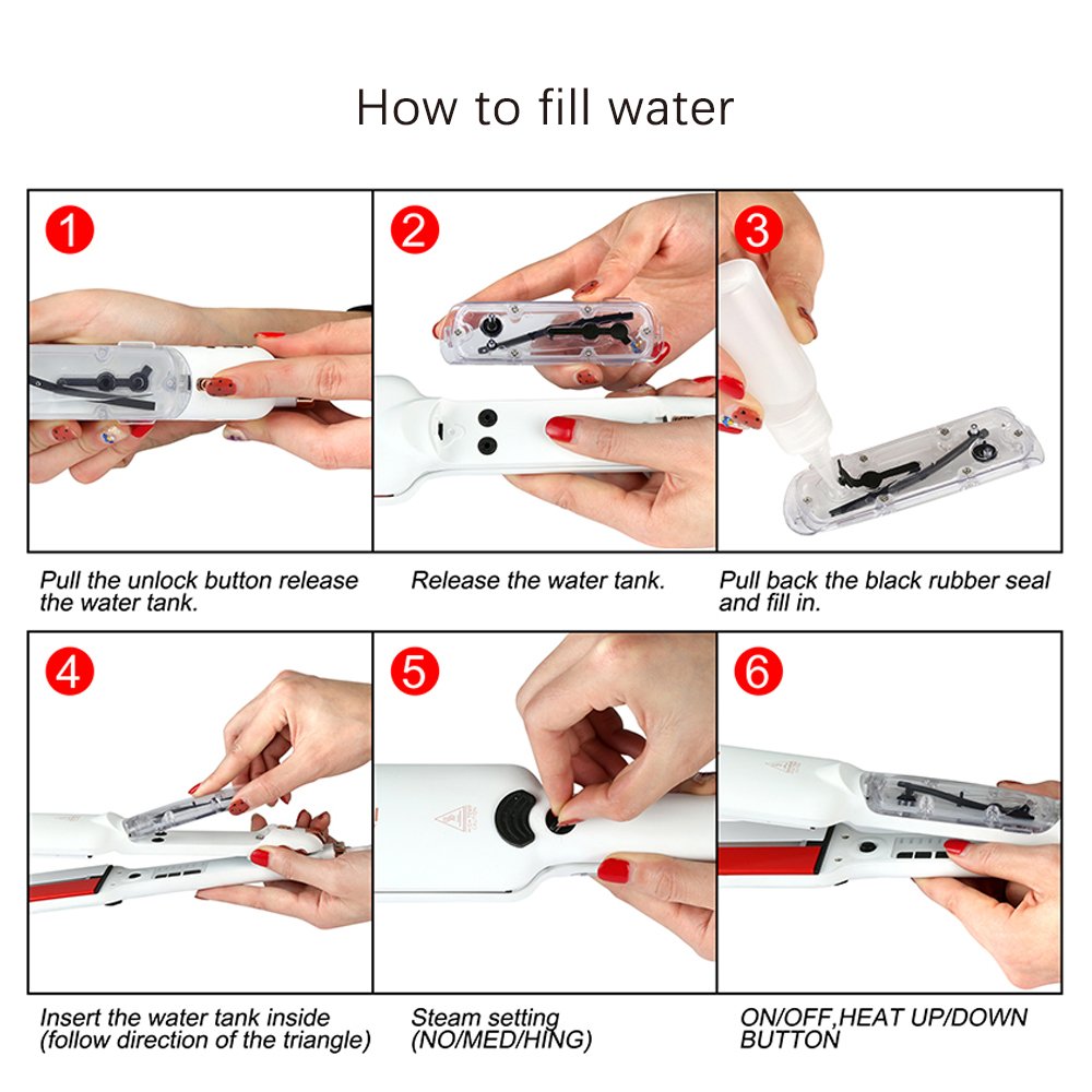 DORISILK Professional Infrared Steam Flat Iron Hair Straightener 2 inch Wide Tourmaline Ceramic Plate, Vapor Instant Heat Up with Adjustable Temperature, Dual Voltage (White)