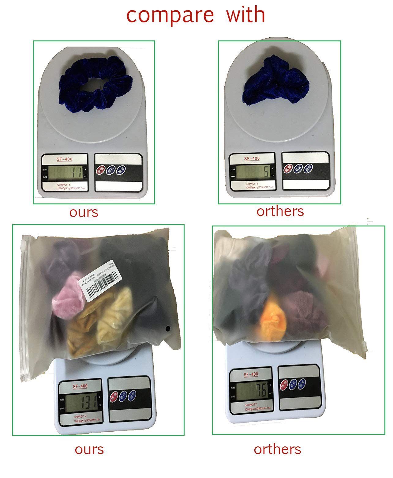 Whaline 12 Pieces Hair Scrunchies Velvet Elastics Scrunchy Bobbles Soft Hair Bands Hair Ties (12 Colors)