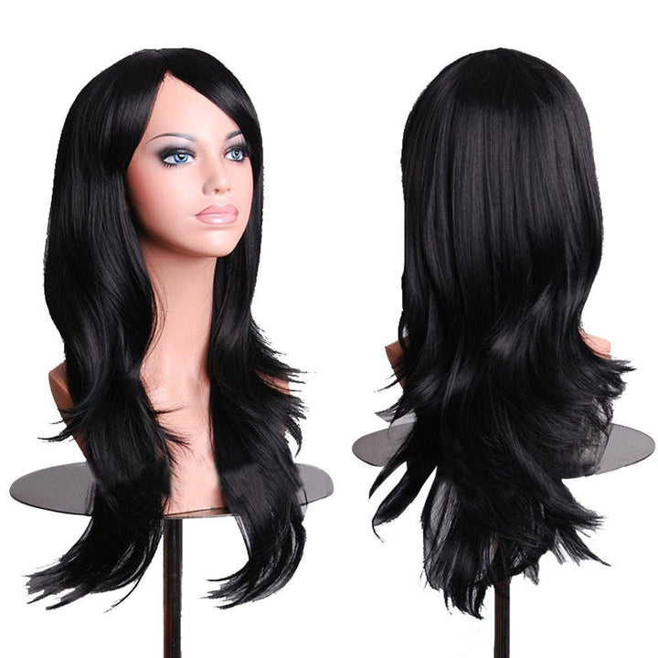 AneShe Wigs 28 Long Wavy Hair Heat Resistant Cosplay Wig for Women (Black)