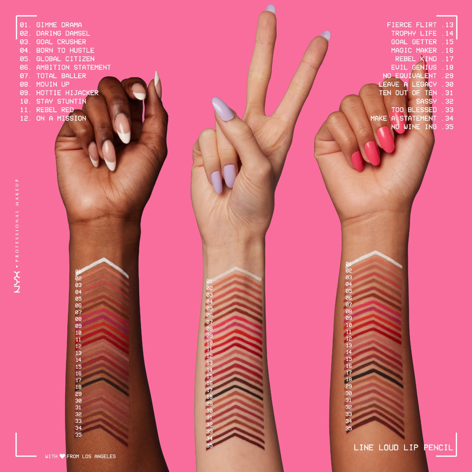 NYX PROFESSIONAL MAKEUP Line Loud Lip Liner, Longwear and Pigmented Lip Pencil with Jojoba Oil & Vitamin E - Total Baller (Rich Warm Brown)