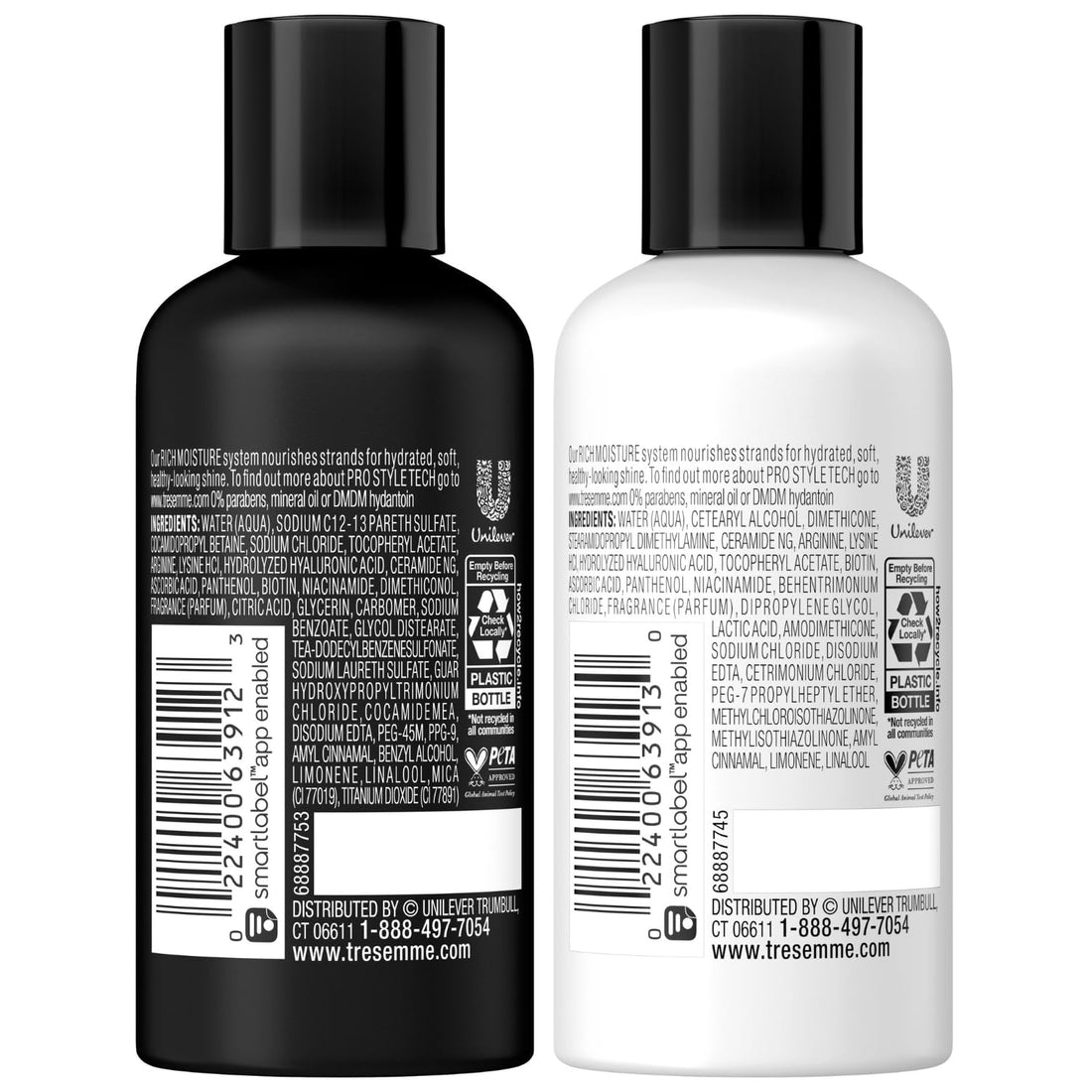TRESemme Moisture Rich Shampoo & Conditioner, 88 ml Each Travel Size