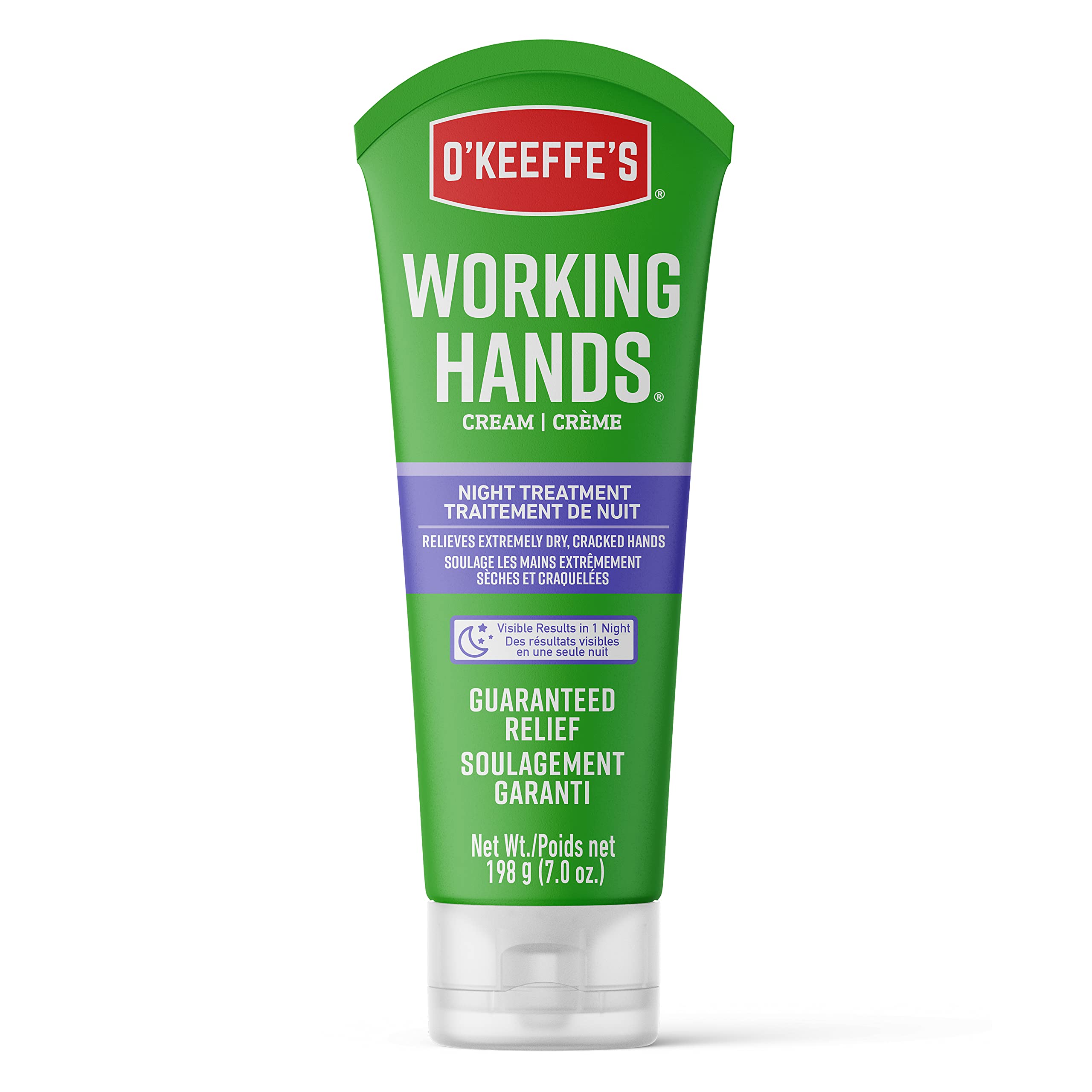 O'Keeffe's Working Hands Night Treatment Hand Cream for Extreme Dryness - 7 oz Tube (1 Pack) - Repairing Skincare for Cracked, Dry Hands