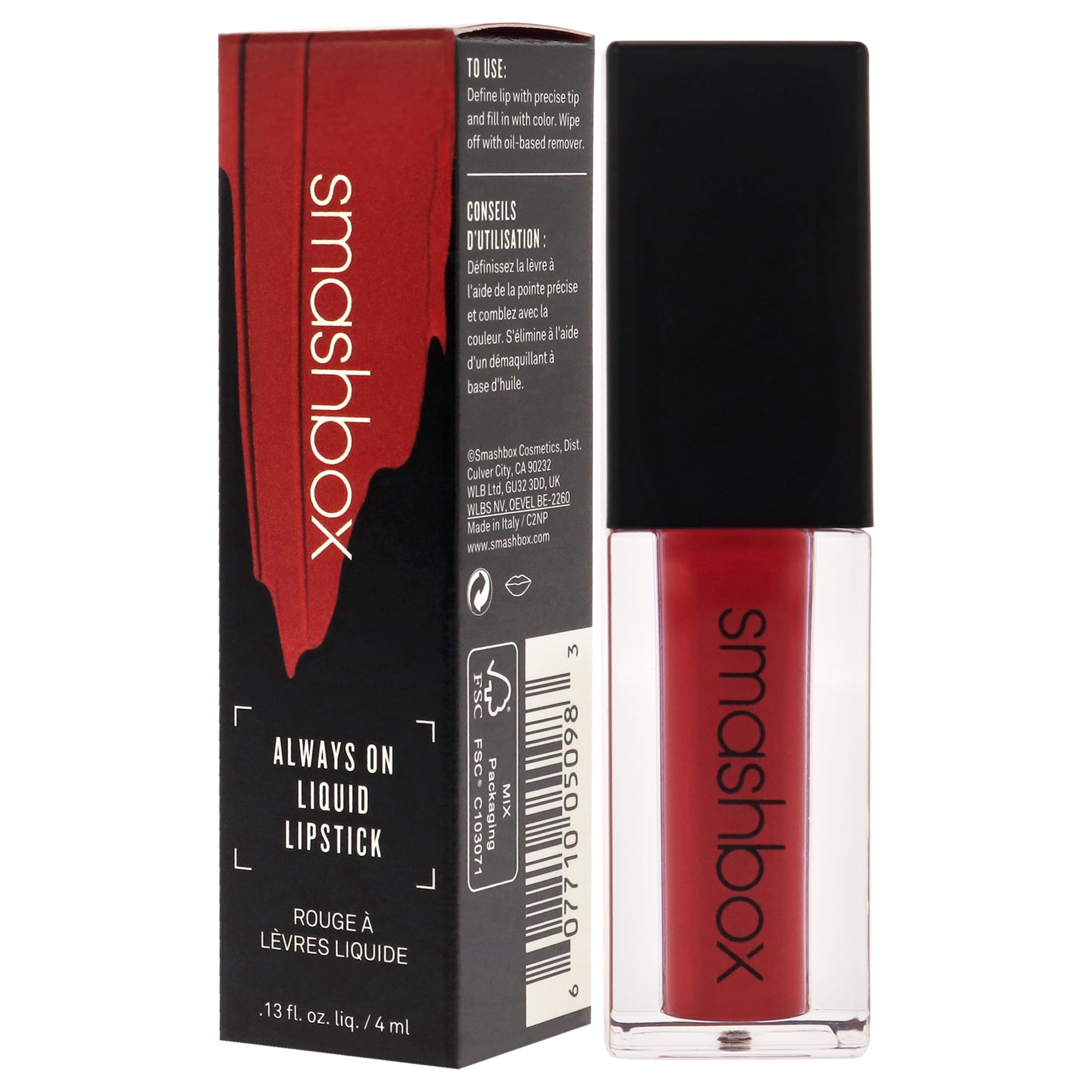 Smashbox Lipstick, Red, Bawse (Matte)