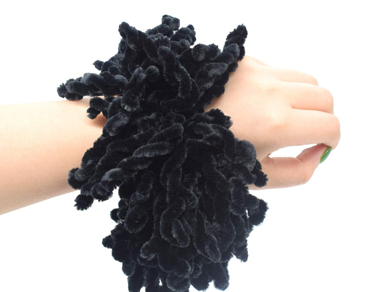 AUEAR, 2 Pack Volumising Scrunchie Big Hair Tie Ring Hijab Volumizer Khaleeji Hair Scrunchie (Black)