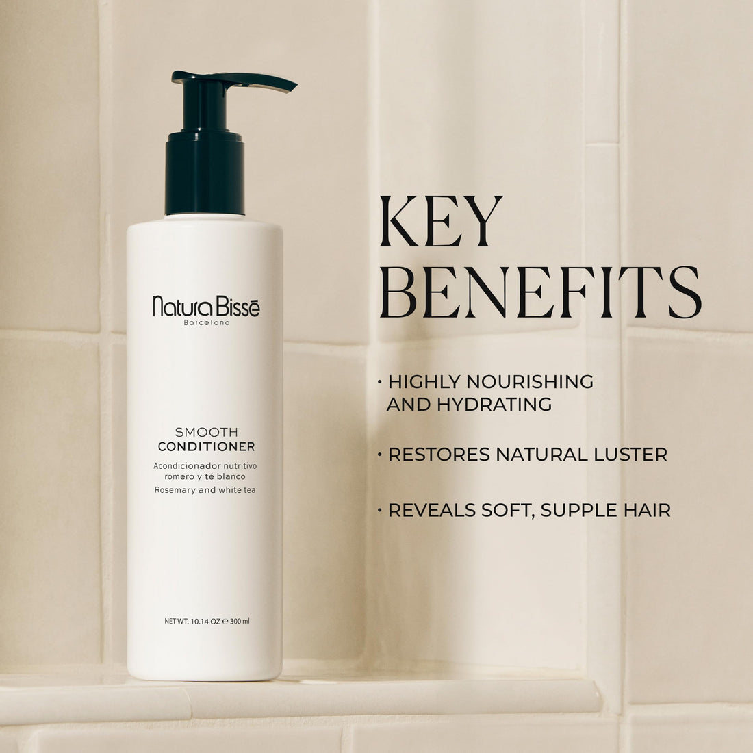 Natura Bissé Smooth Conditioner | Hydrating & Nourishing Conditioner | Rosemary & White Tea Scent | For all types of hair, 10 Oz