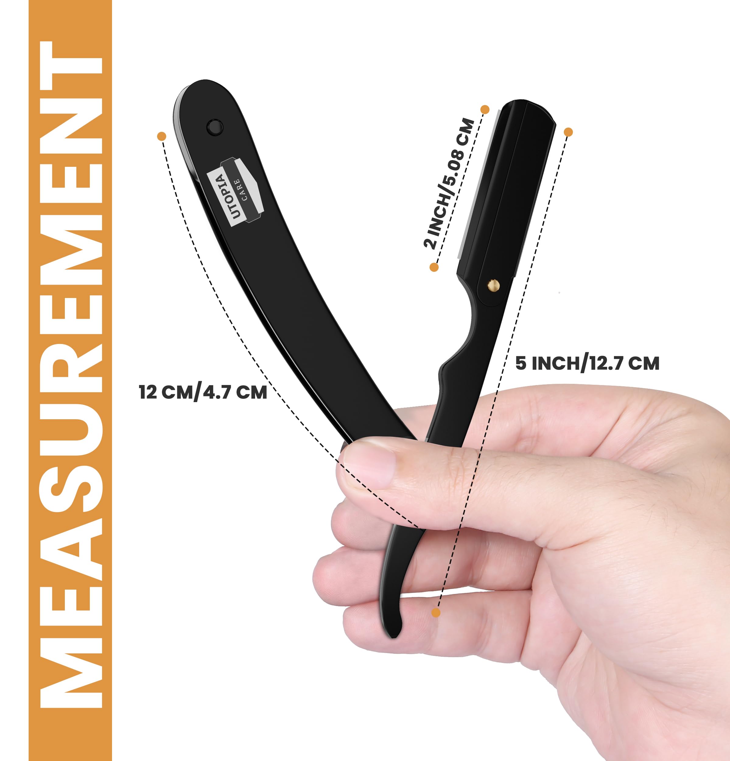 Professional Barber Straight Edge Razor Safety with 100 Derby Blades - 100 Percent Stainless Steel - by Utopia Care