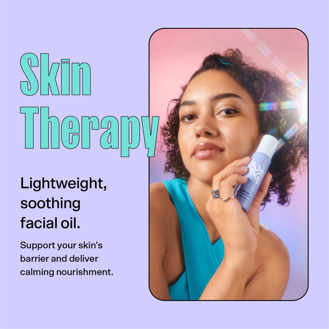 Bubble Skincare Float On Soothing Face Oil - Lightweight, Hydrating Facial Oil to Help Soothe & Calm Skin - Enriched with Safflower Oil and Prickly Pear - Skin Care Suitable for All Skin Types (30ml)