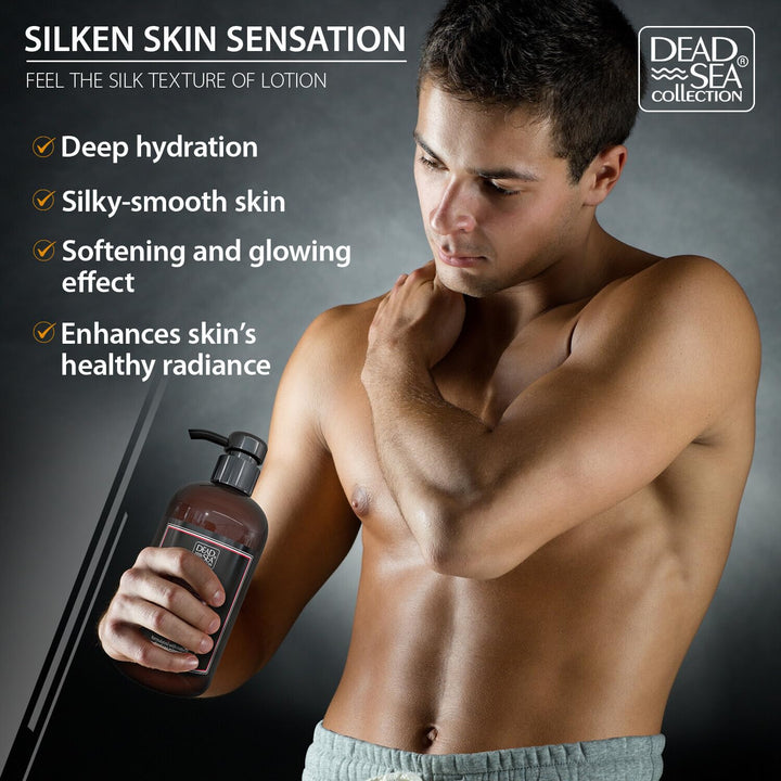 Dead Sea Collection Sandalwood Men's Body Lotion - Maximum Hydration Nourishing Moisturizing Lotion for Men - 16.9 Fl Oz Bottle