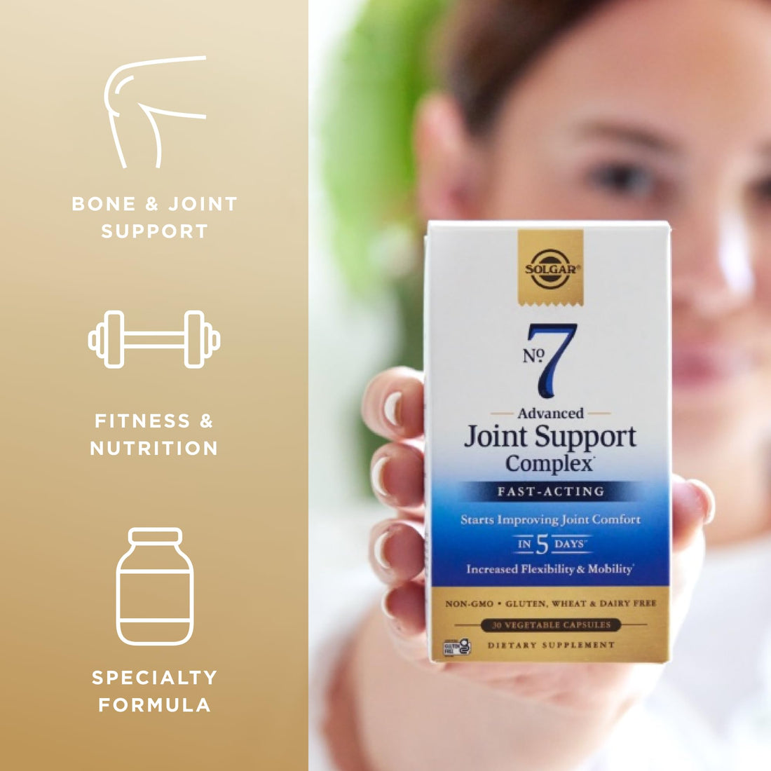 Solgar No. 7 Advanced Joint Support Complex - 90 Vegetable Capsules, Pack of 3 - Fast-Acting Formula - Non-GMO, Gluten Free, Dairy Free - 270 Total Servings